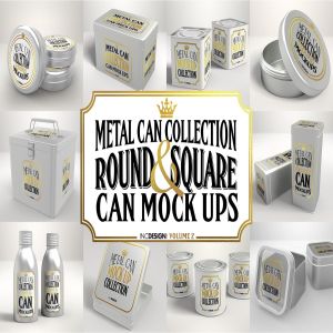 金属盒子瓶罐包装样机v2 Vol. 2 Metal Can Mockup Collection