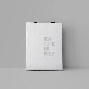 购物袋设计前视图样机模板 Front Shopping Bag Mockup