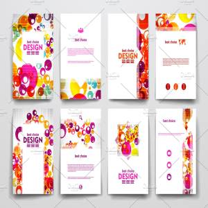 一套彩色抽象风格小册子模板  Colourful brochure templates