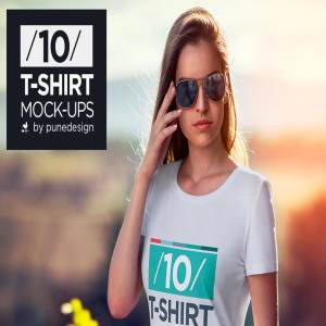 欧美模特T恤上身效果样机模板 T-Shirt Mock-Up / V.2
