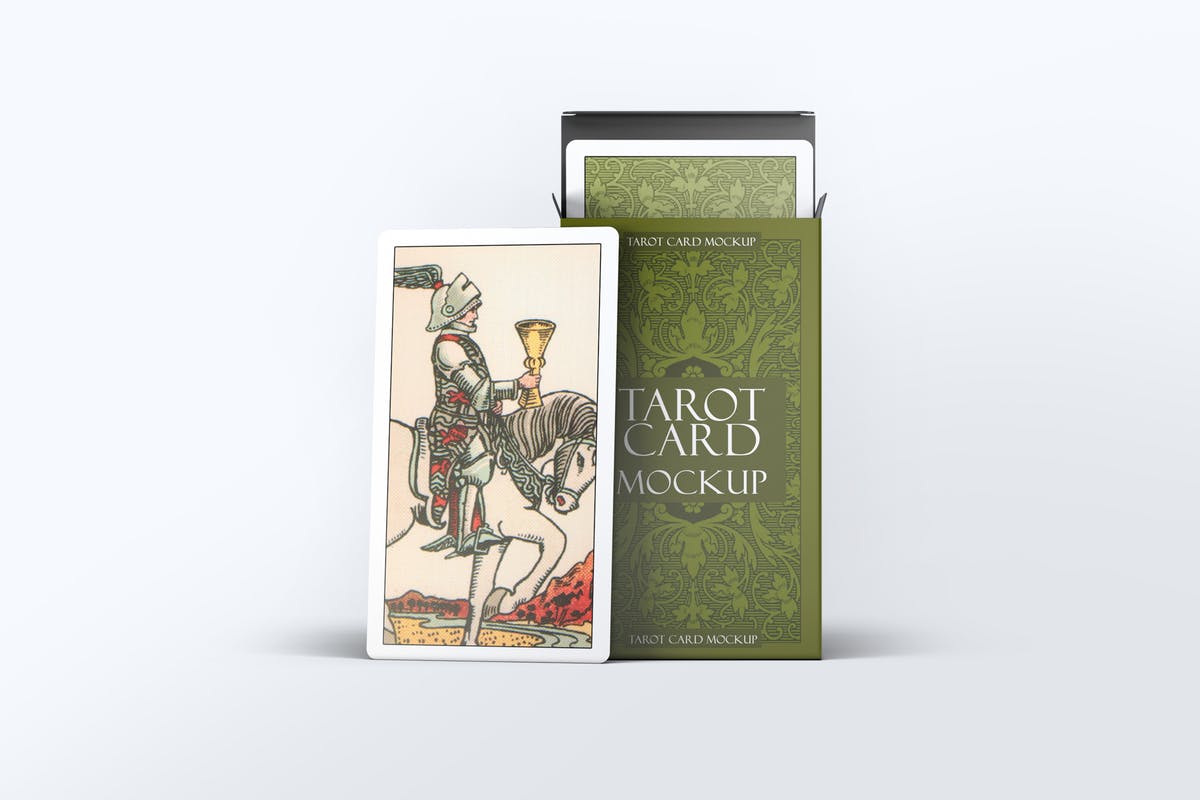塔罗牌图案＆包装盒设计样机模板 Tarot Card Mock-Up