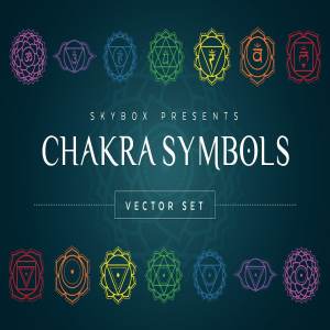 瑜伽精神文化符号矢量图形素材 Chakra Symbols Vector Set