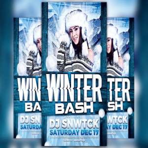 冬季派对活动宣传传单模板V.4 Winter Party Flyer Template Vol. 4
