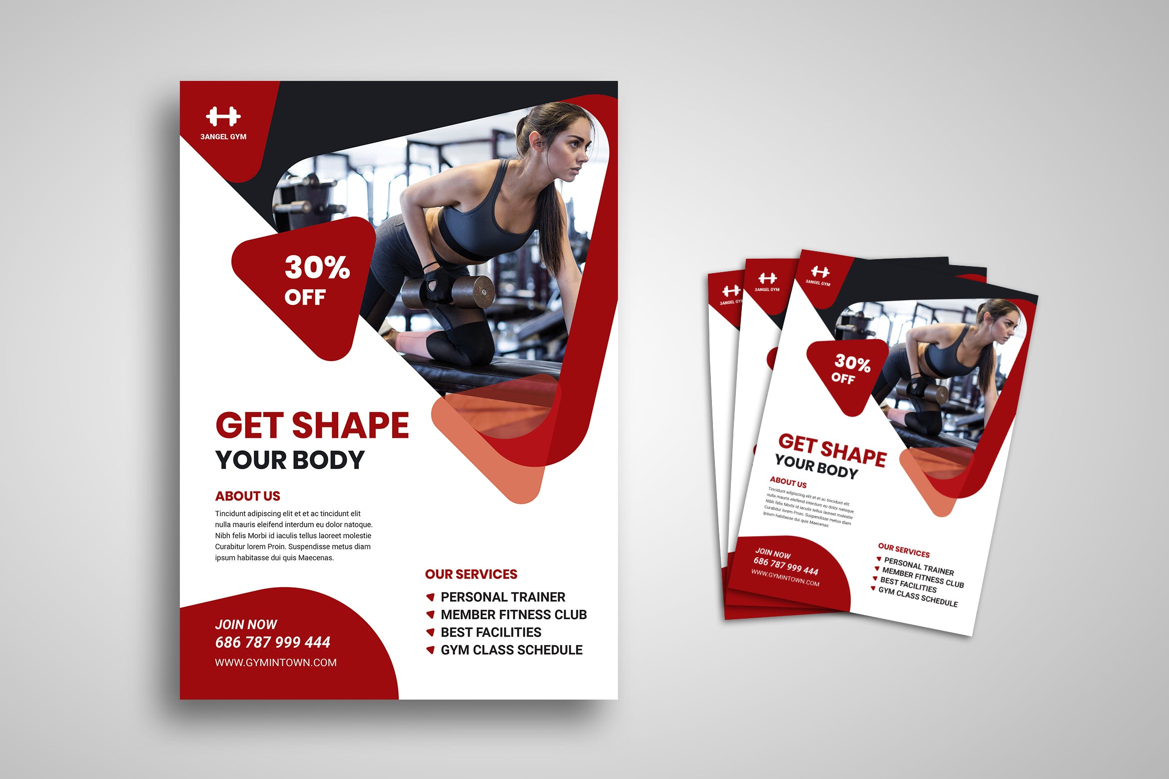 健身房促销活动海报设计模板 Fitness Flyer