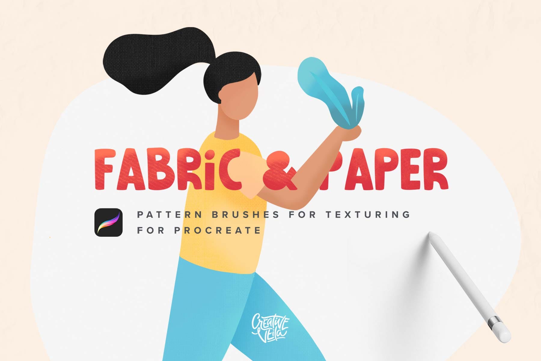 28种织物和纸张肌理纹理Procreate笔刷 Fabric & Paper Procreate Brushes