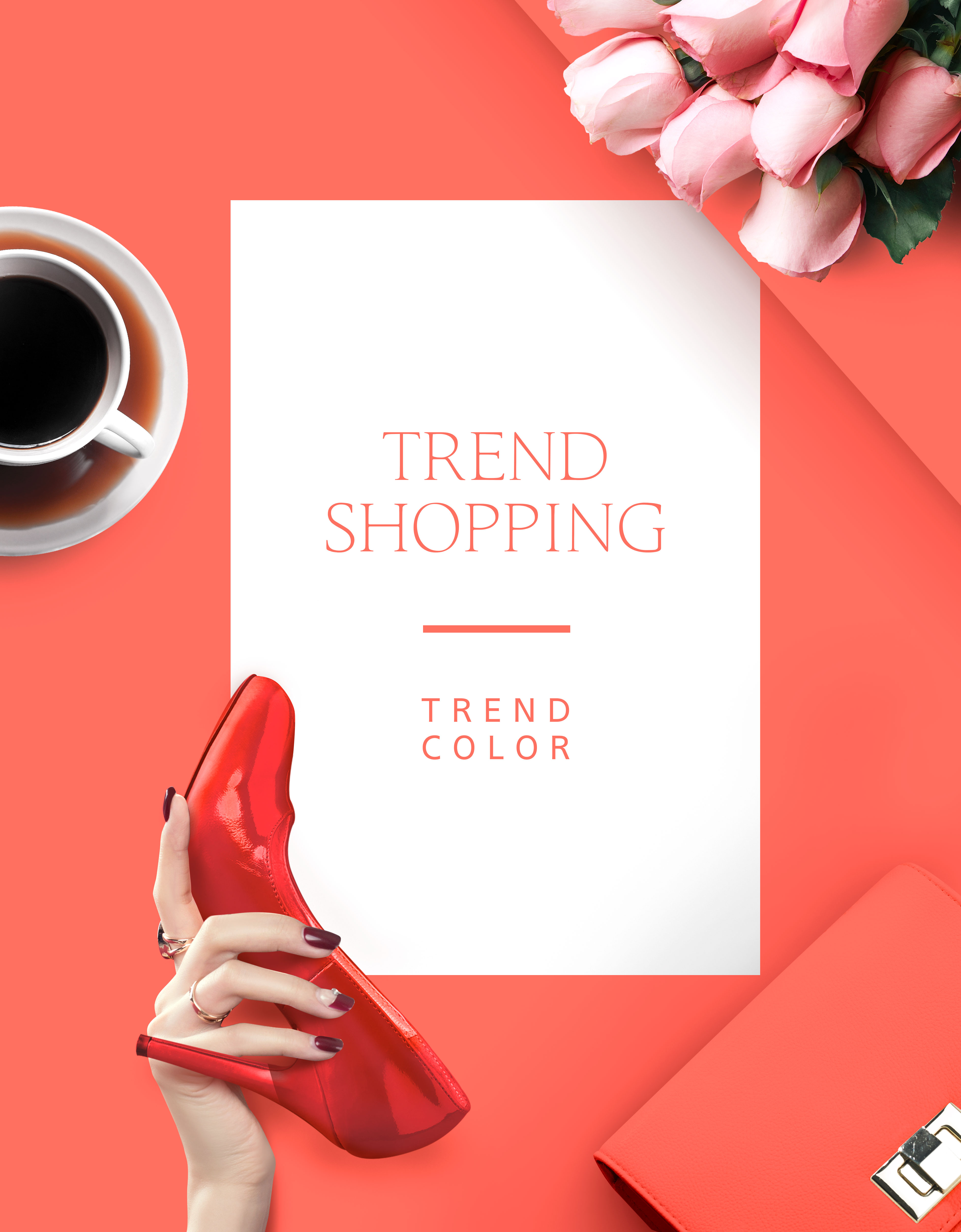 女性时尚产品推广潮流购物电商海报模板