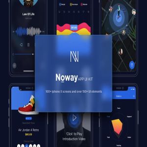 刘海屏创意手机APP应用UI套件[Sketch & Adobe XD ] Noway Mobile App UI Kit
