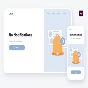 信息通知场景APP&Web设计矢量插画素材[XD&SVG] Empty state 3 illustration (Adobe XD & SVG)