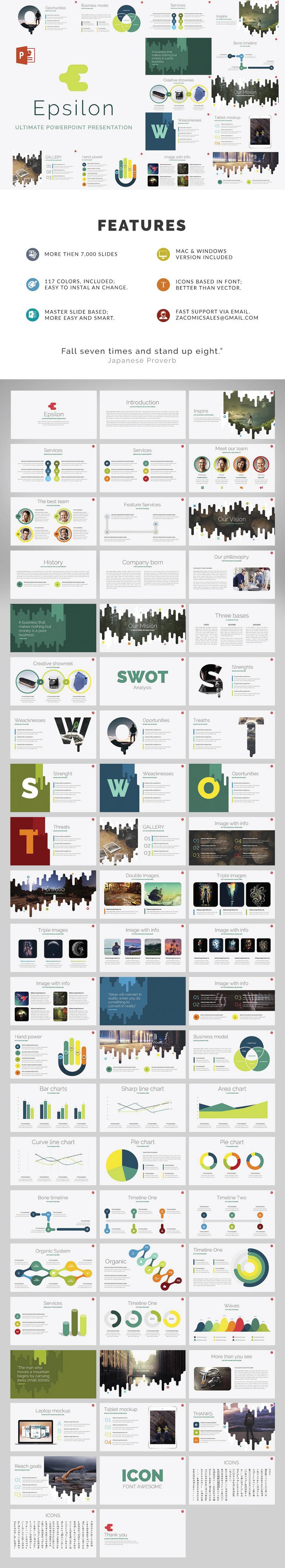 一个设计精美&组件全面的免费PPT: EPSILON