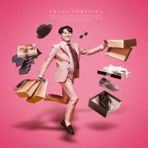 男士服装促销购物主题海报模板psd素材