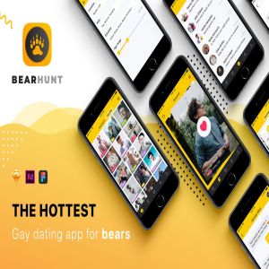 同志约会社交媒体手机应用UI套件 Gay Dating Mobile UI Kit
