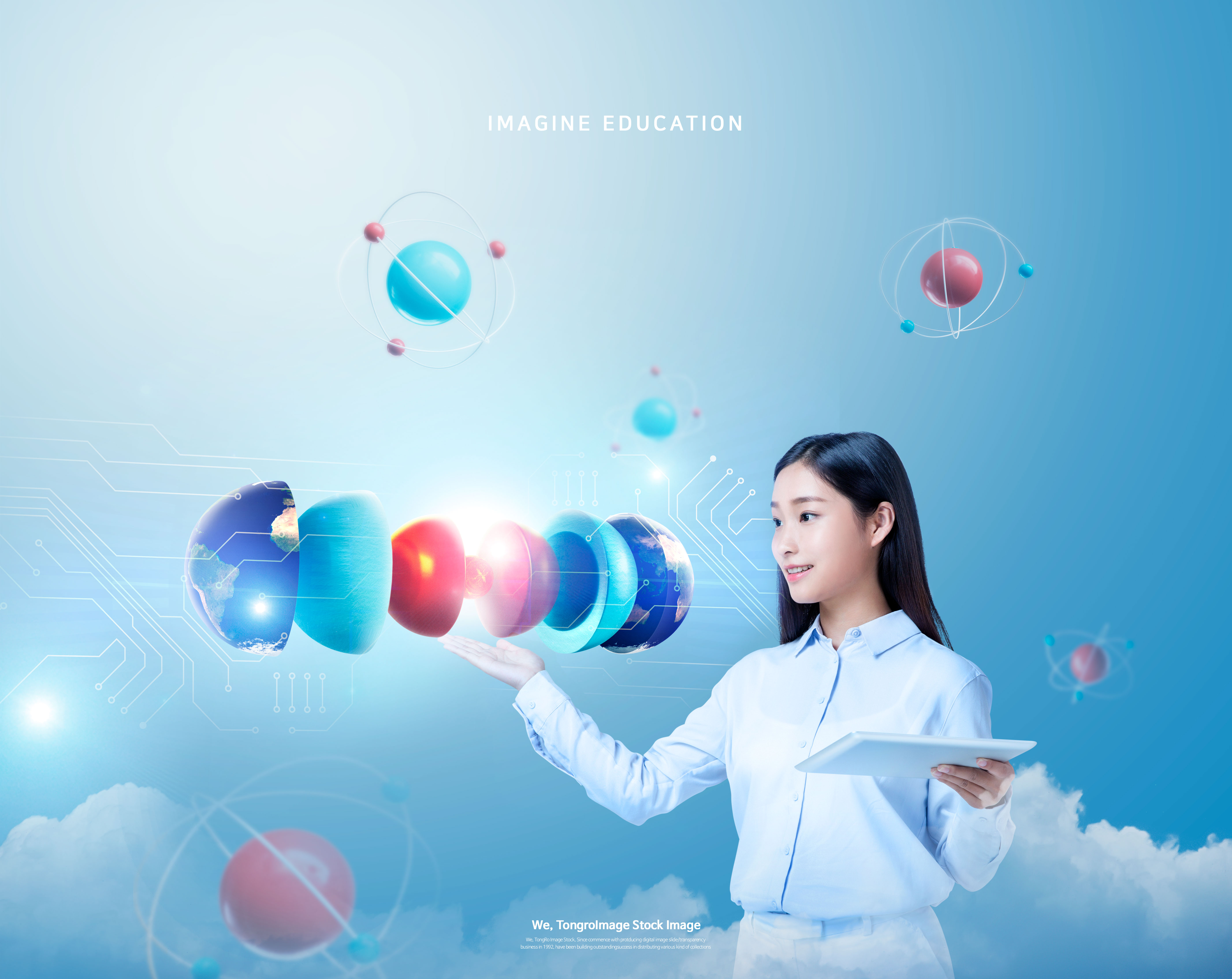 科技探索知识教育主题海报设计模板