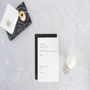 圣诞节贺卡卡片设计样机模板 Christmas 5×7″ card mock up