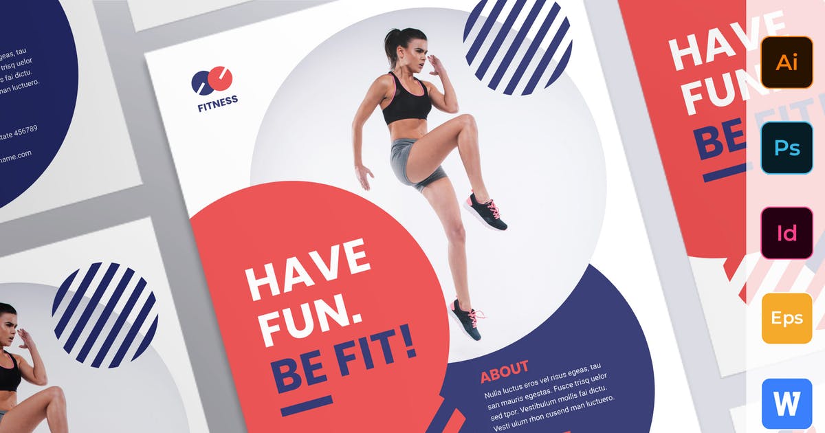 健身俱乐部广告海报设计模板