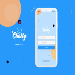 一流设计素材网下午茶：社交聊天工具APP UI KIT套装下载 app ui[XD]