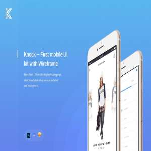 170 APP 界面模板 Knock Mobile UI Kit with Wireframe [PSD&SKETCH]