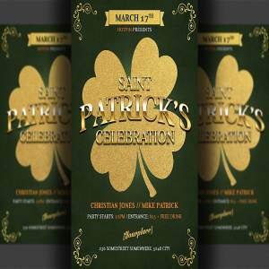 圣帕特里克节派对活动传单模板 Saint Patrick’s Day Flyer Template