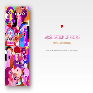 怪诞抽象人物矢量艺术作品v1 Large group of people vector artwork