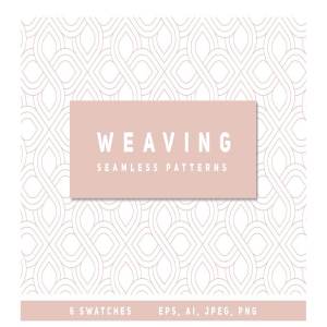 简约编织线条无缝图案集 Weaving Seamless Patterns Set