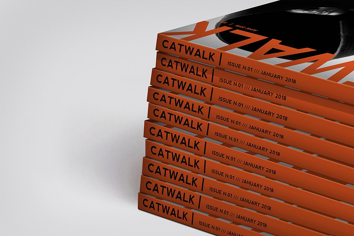 高端时尚极简的杂志模板 Catwalk Magazine Template [indd]