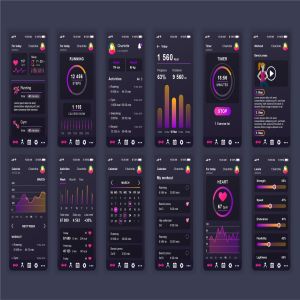 健身APP应用用户交互界面UI设计套件 Fitness Mobile App UX and UI Kit