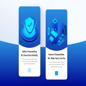 加密数据传输服务APP应用引导页启动页设计模板 Security Data Transfer Mobile Onboarding