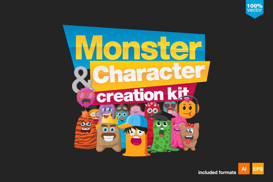 卡通怪物形象设计工具包 Monster and Character Creation Kit