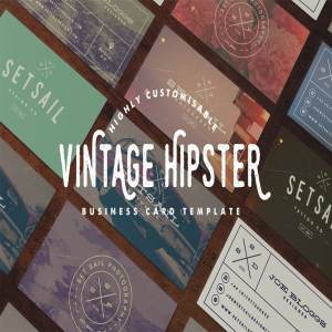 复古商务名片模板  Vintage Business Card Template