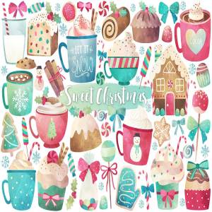 水彩画圣诞树&糖果插画元素 Watercolor Christmas Treats & Sweets
