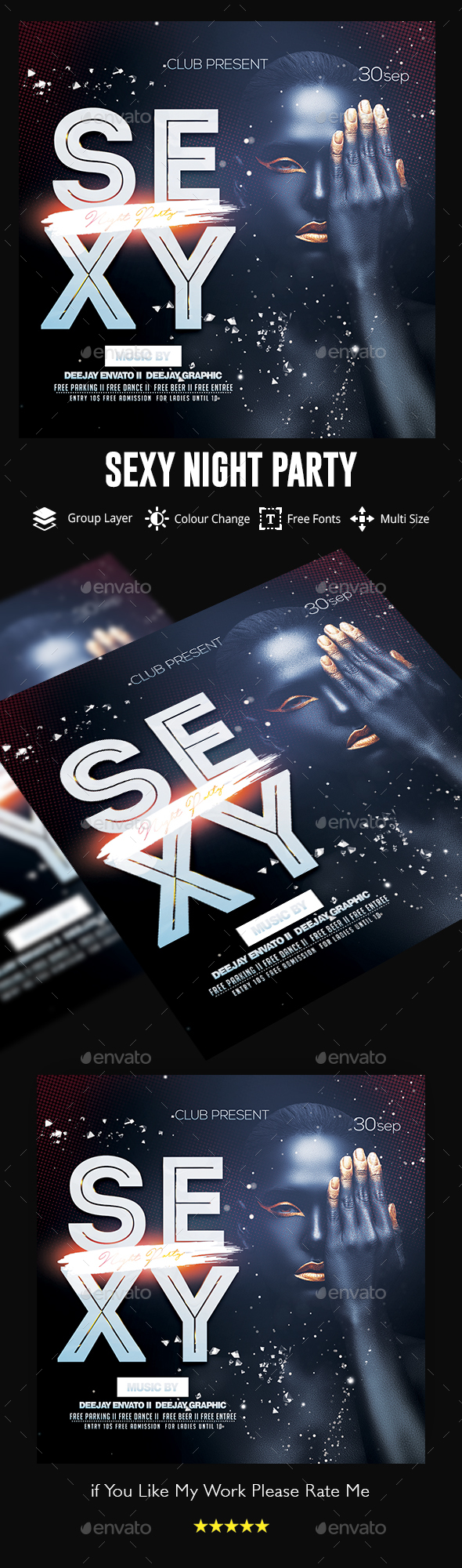 艺术氛围的夜店DJ宣传海报模板 Guest DJ / Artist Flyer [psd]