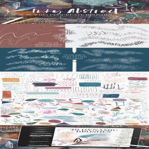 墨水素描图案&图案印章Procreate笔刷 Inky Abstract Procreate Brushes