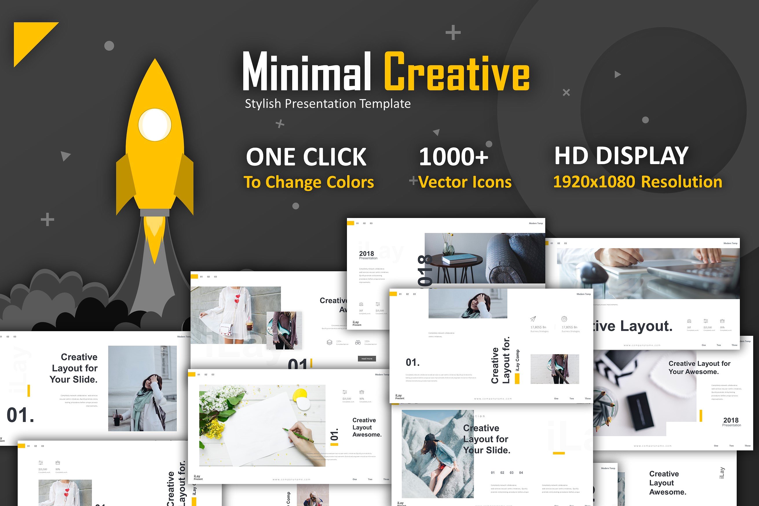 创意极简主义的PPT模板下载 Minimal Creative Powerpoint [ppt,pptx]