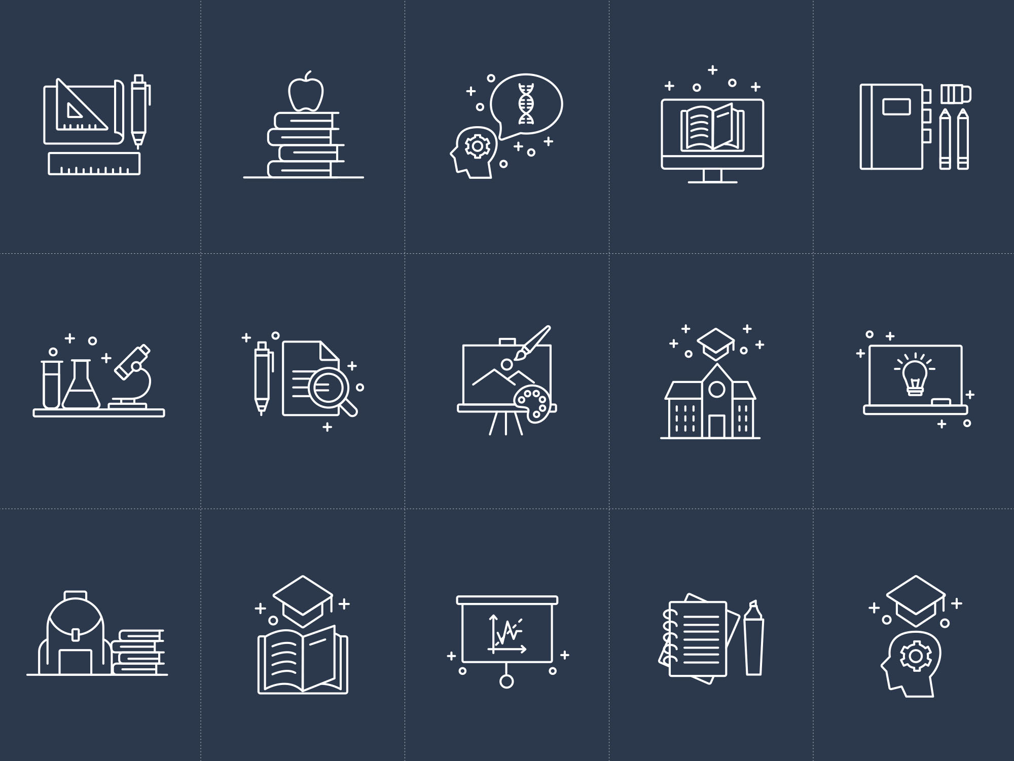 教育主题矢量线性图标素材v2 Education Vector Icons Part 2