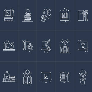 教育主题矢量线性图标素材v2 Education Vector Icons Part 2