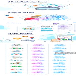 精品：AR和VR等科技概念设计插画插图素材包下载[Ai,Sketch,fig]