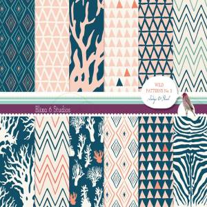 12种野生几何图案数码纸张纹理 12 Wild Geometric Digital Patterns