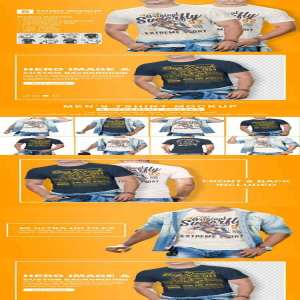 8合1男装T恤样机