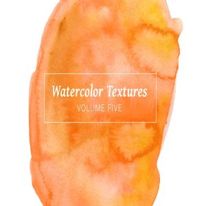 黄橙色水彩肌理纹理素材系列套装Vol.5 Yellow & Orange Watercolors – Volume 5