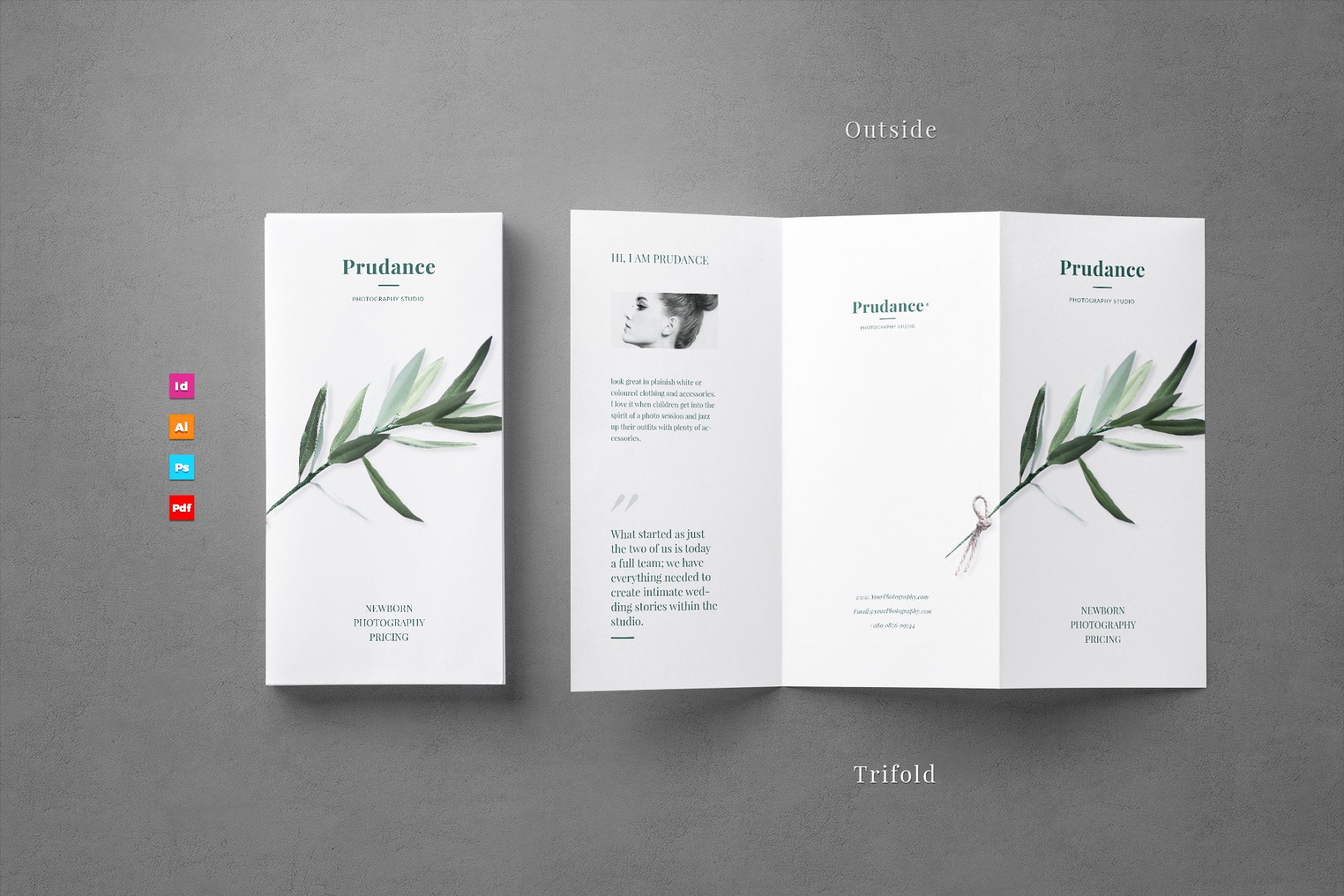 多折页产品服务宣传传单模板 Trifold Brochure Flyer