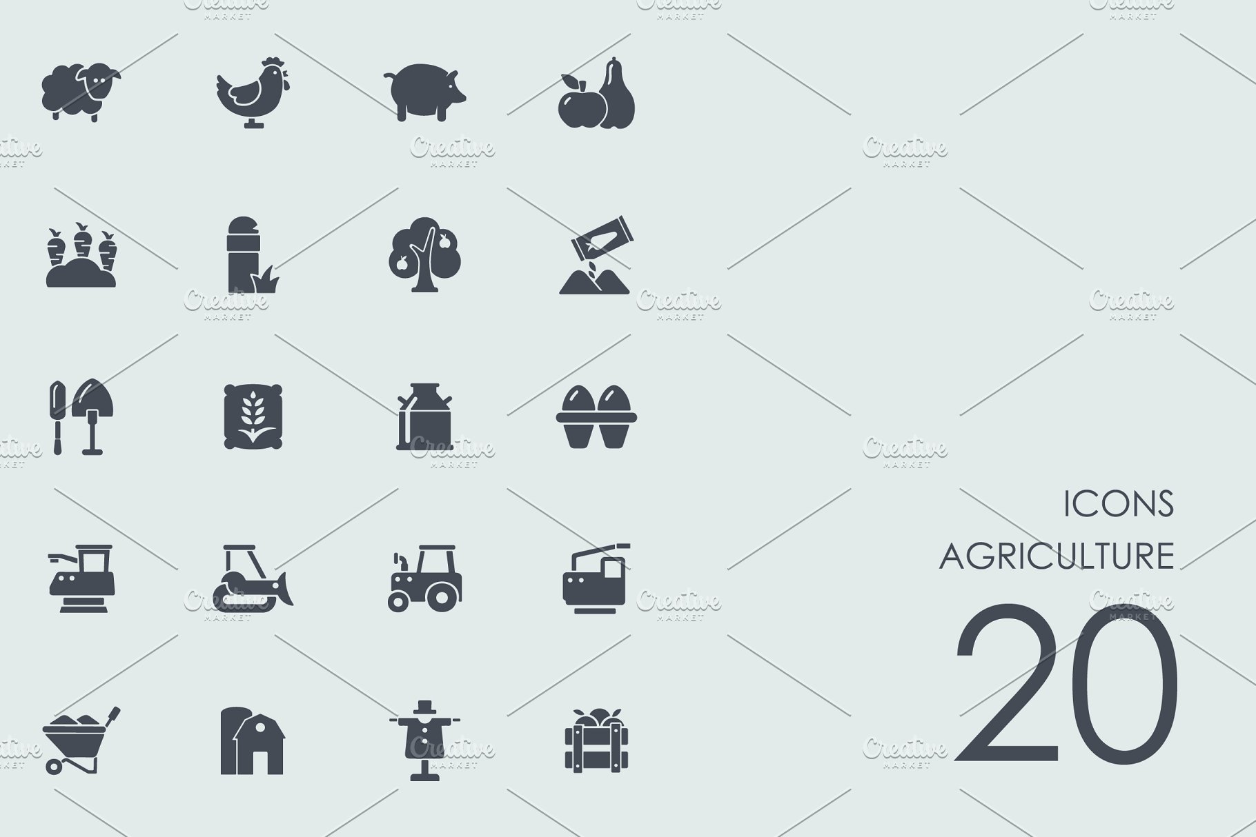 农场农业主题图标集 Agriculture icons
