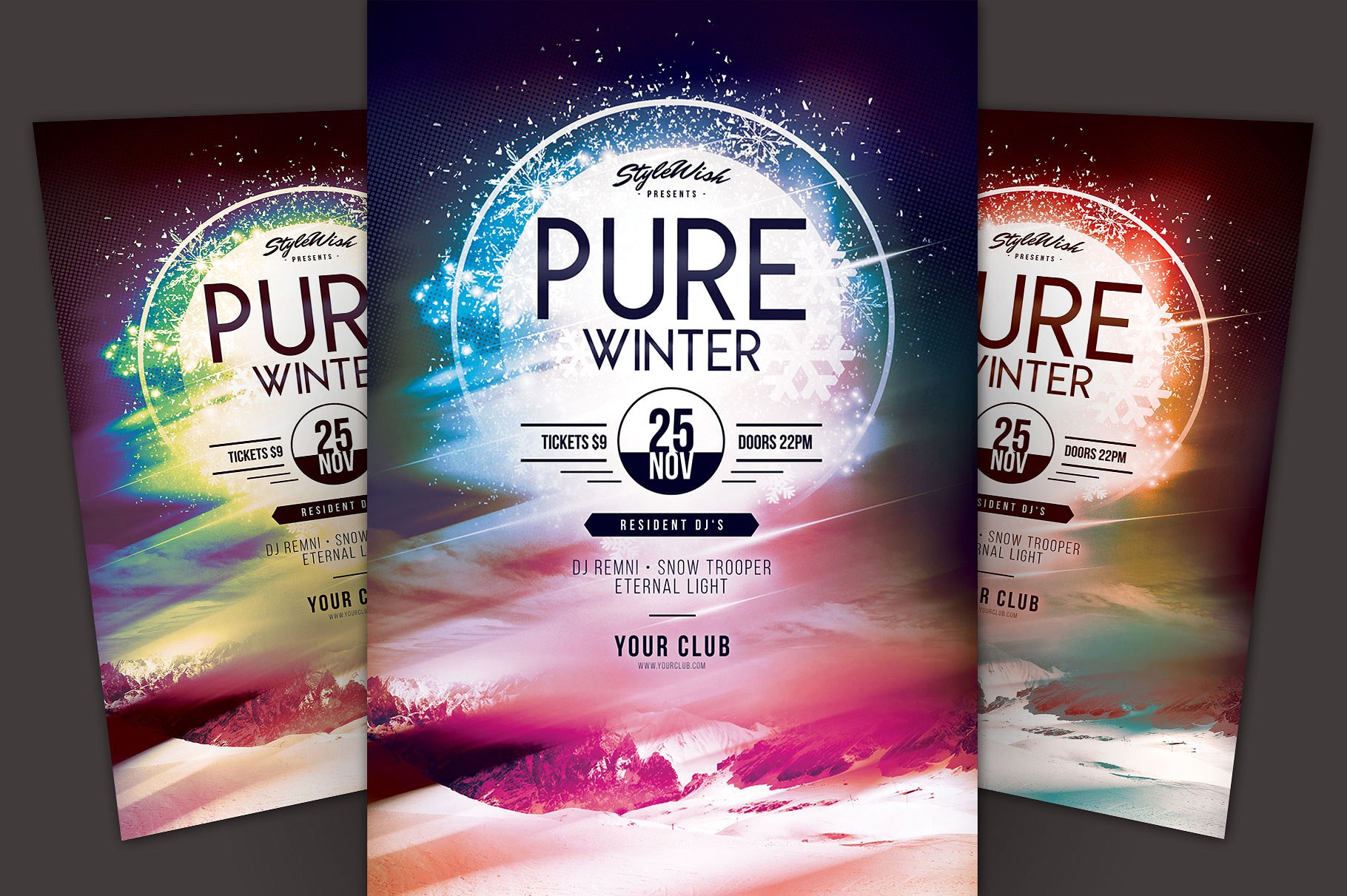 冬季派对活动传单模板 Pure Winter Flyer Template