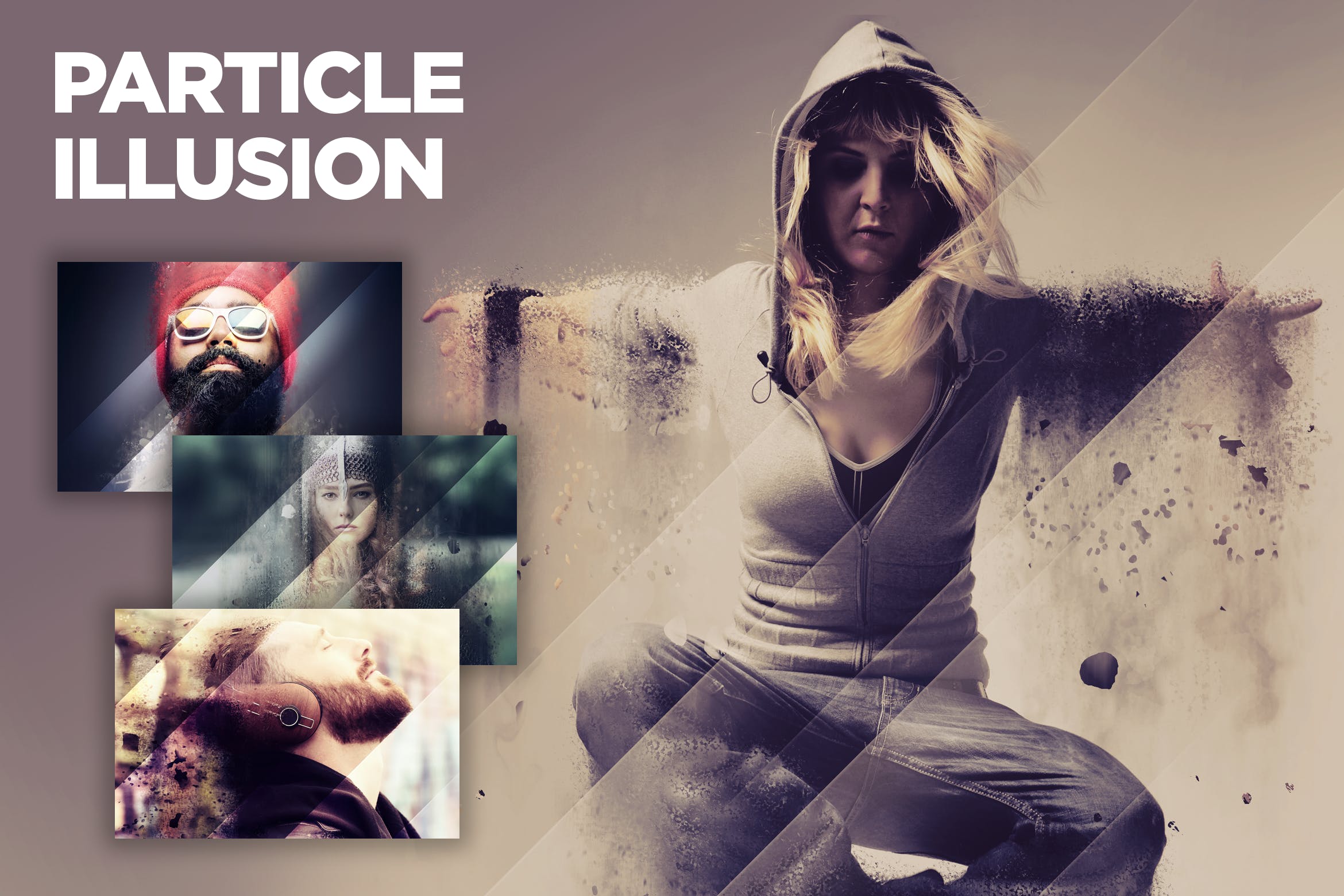 梦幻粒子灰飞烟灭烟雾效果PS动作 Particle Illusion CS3+ Photoshop Action