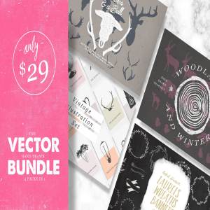 手绘设计矢量素材合集 Vector Hand Drawn Bundle