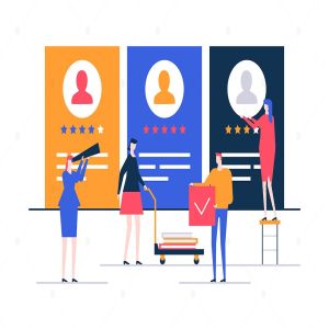 人力资源管理主题扁平设计风格矢量插画 HR management – flat design style illustration