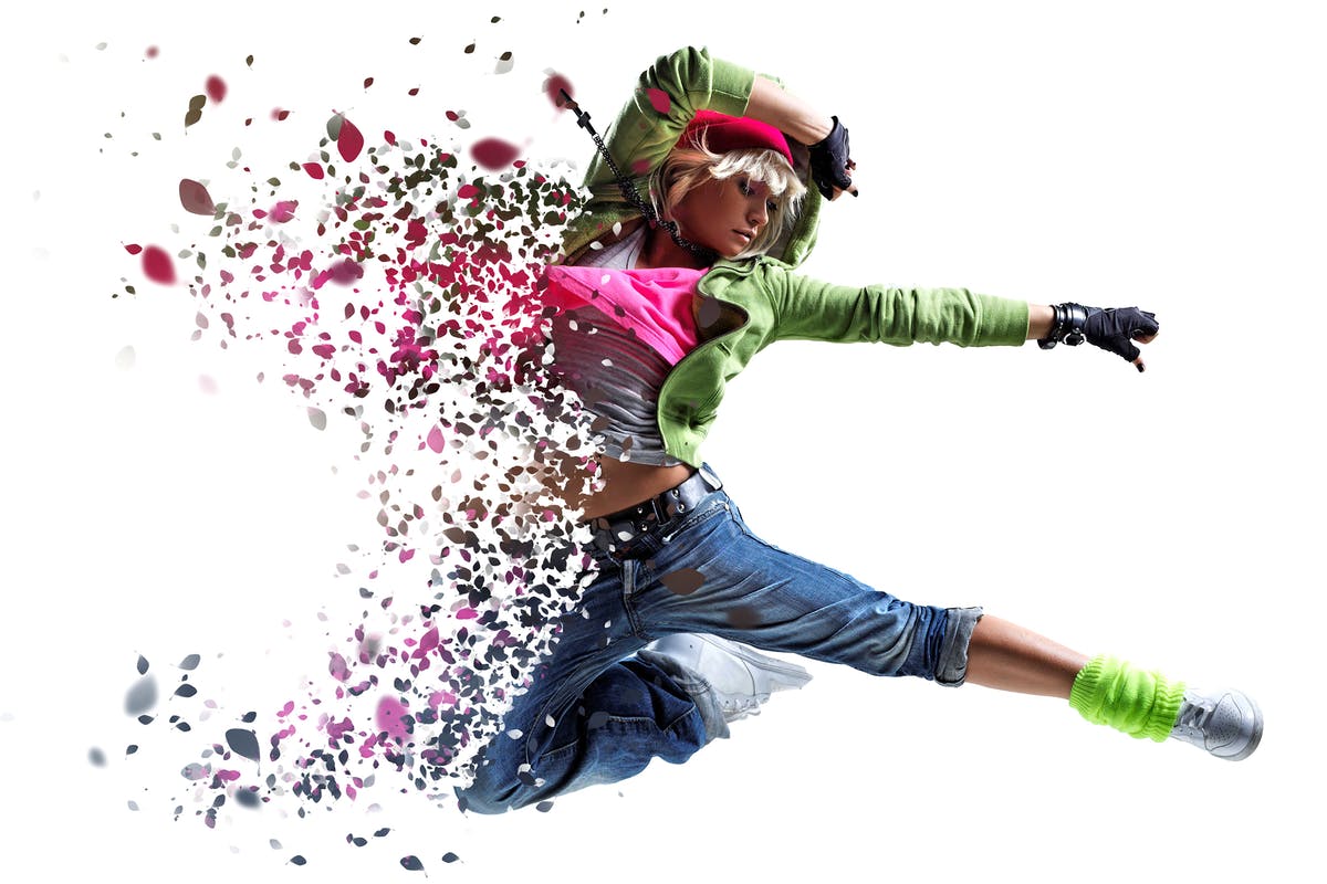 花瓣飞舞动感人物照片PS动作 Blossoms Photoshop Action