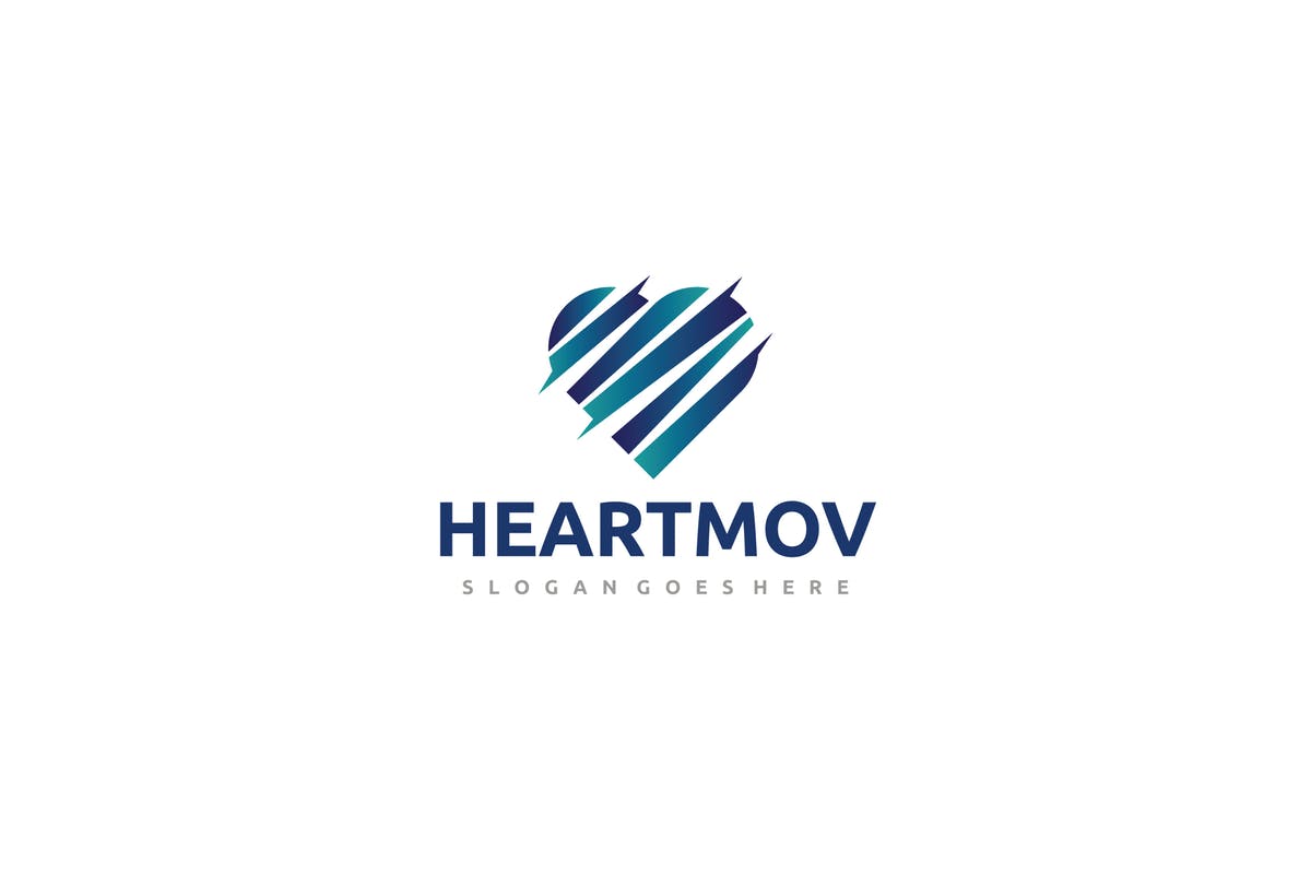 慈善组织心形创意Logo设计模板 Heart Logo