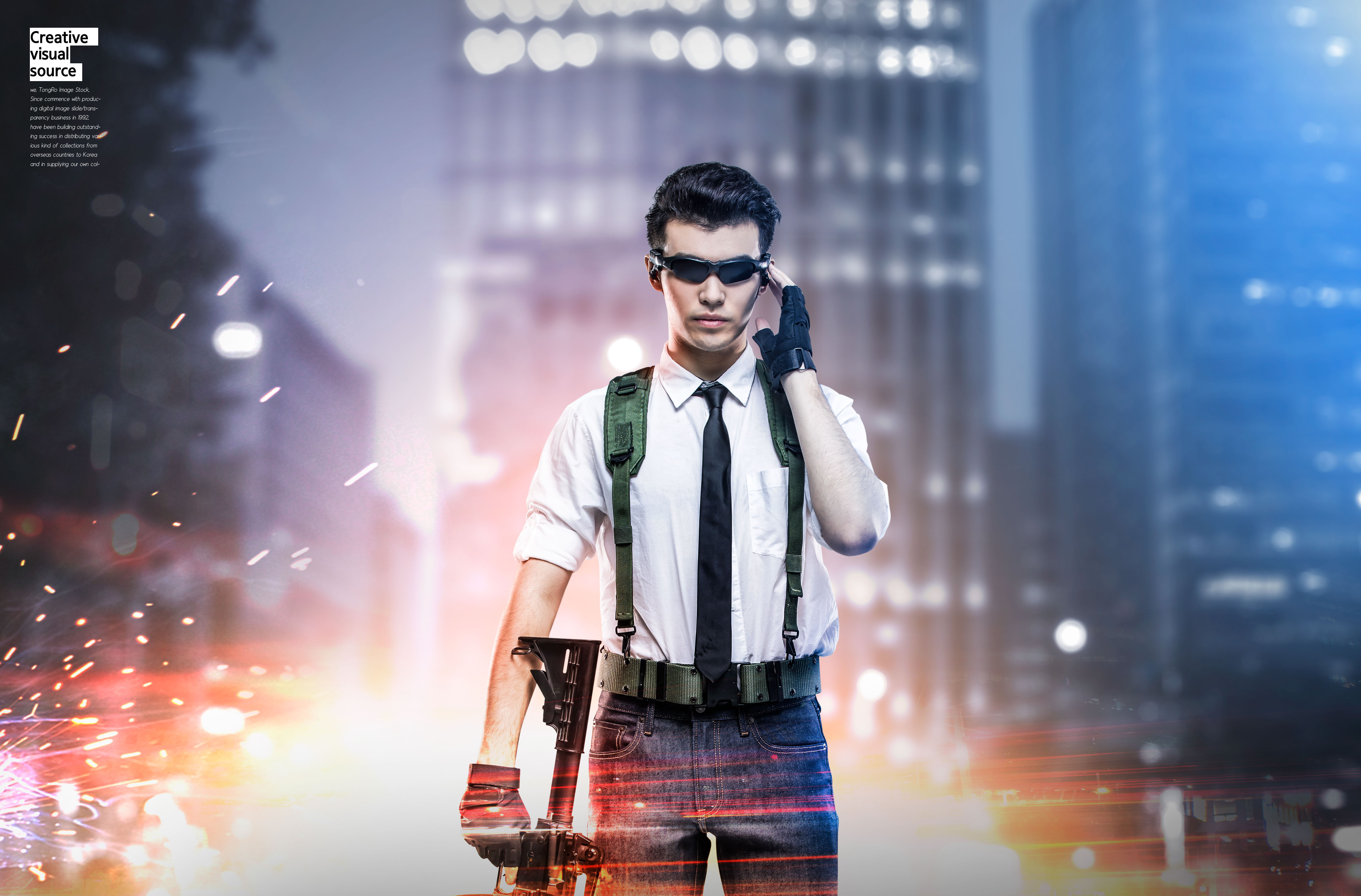 创意战场游戏广告视觉海报模板套装[PSD]