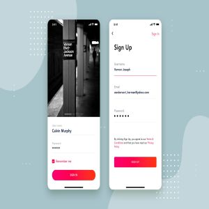 APP应用注册登录界面设计模板下载v4 Login – Signup Mobile Interface Concept