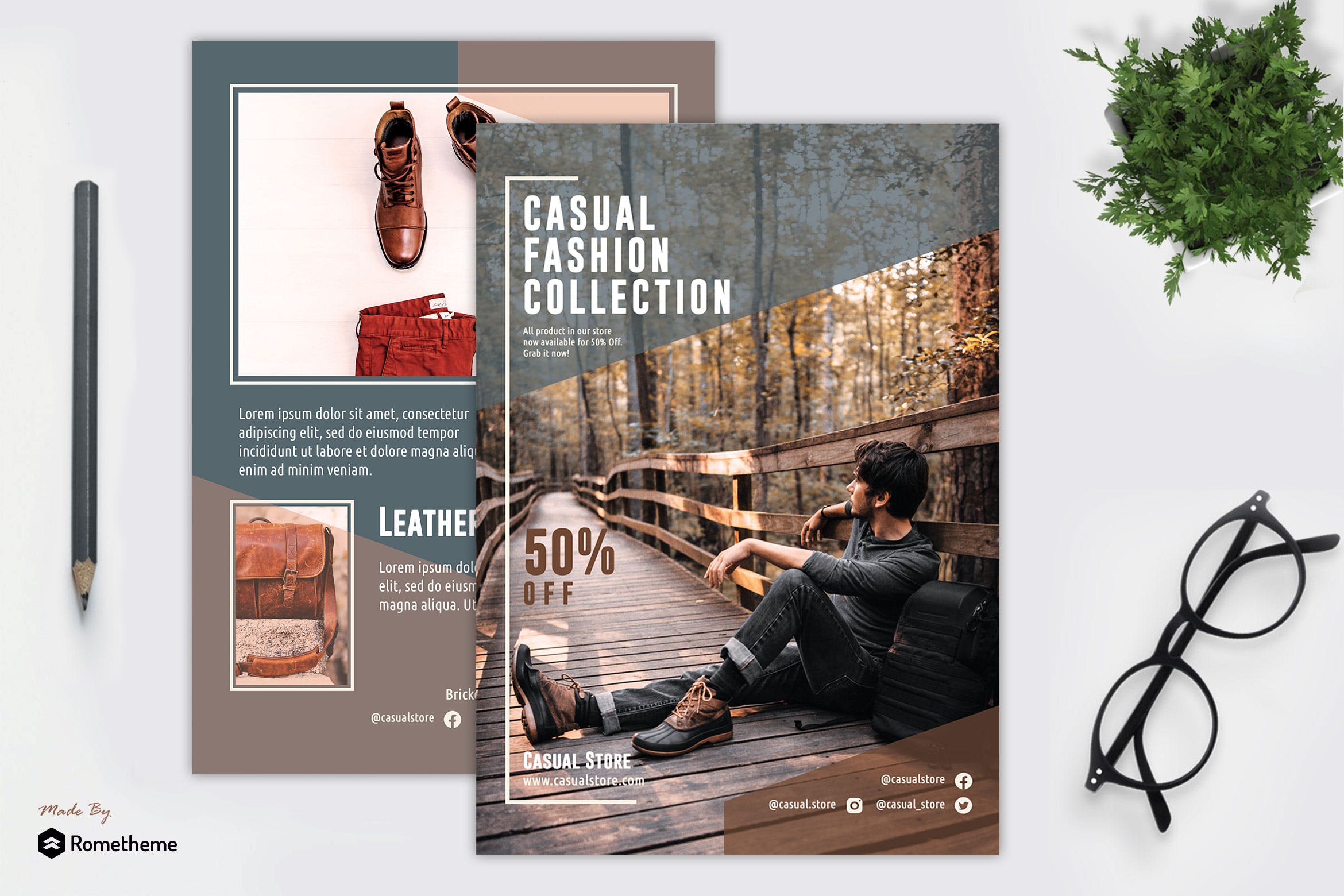 时尚服装品牌广告海报设计模板 Casual Fashion – Flyer Template