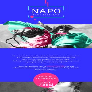 免费粗衬线英文字体 Napo Font Family